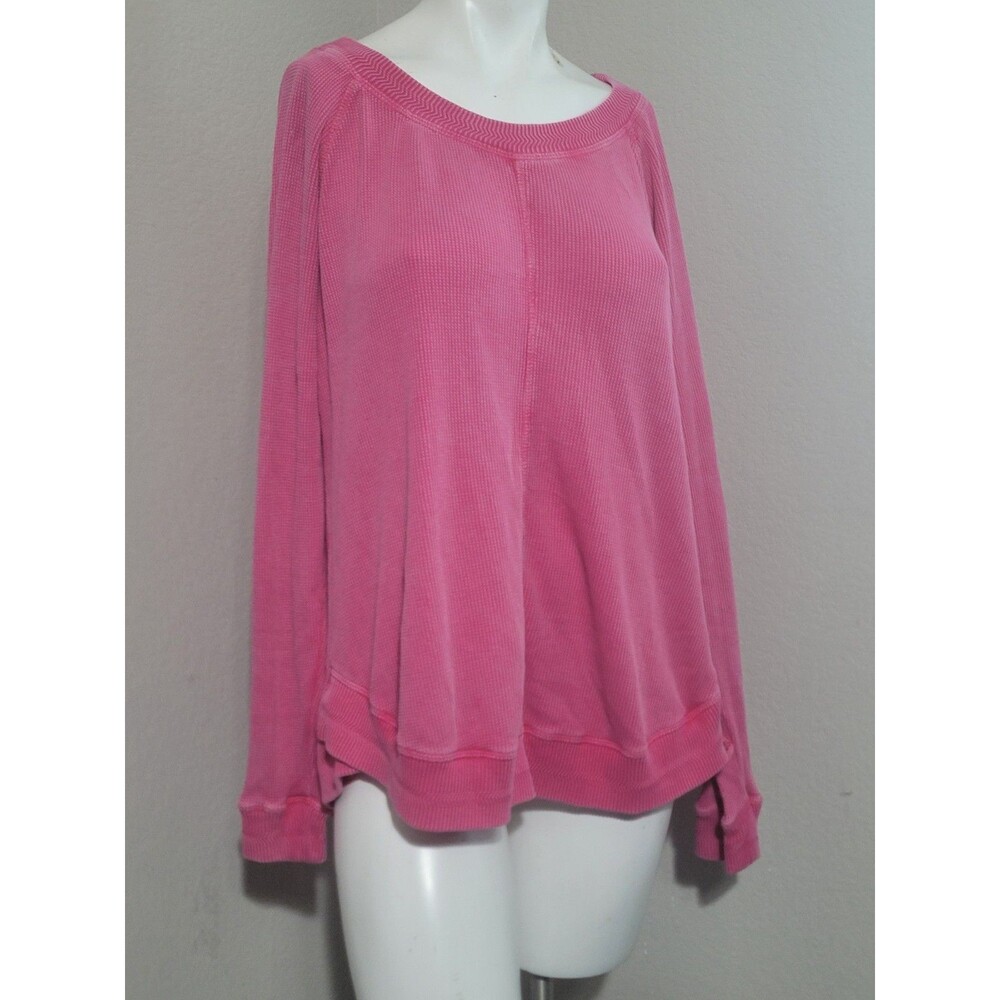 Soft Surroundings large sweatshirt distressed pink ribbed pullover